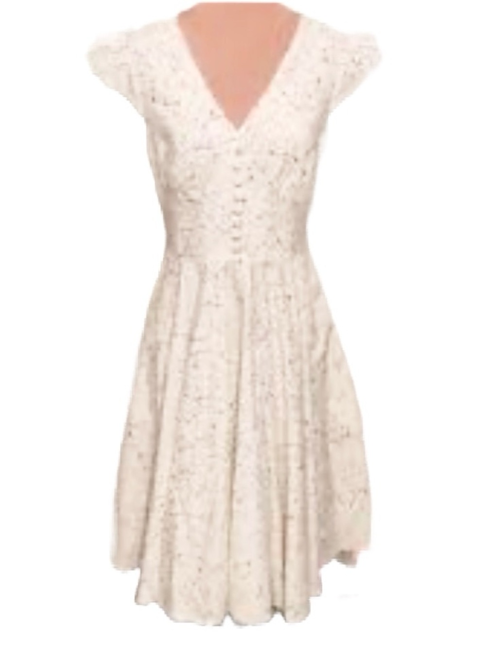 NWT Magnolia Park Ivory Constellation Dress Full Skirt Short Sleeves Size L